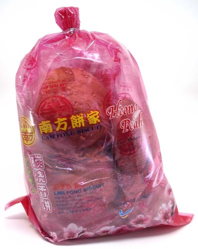Lam Fong's pack is red, with their brand, with each biscuit individually packed.